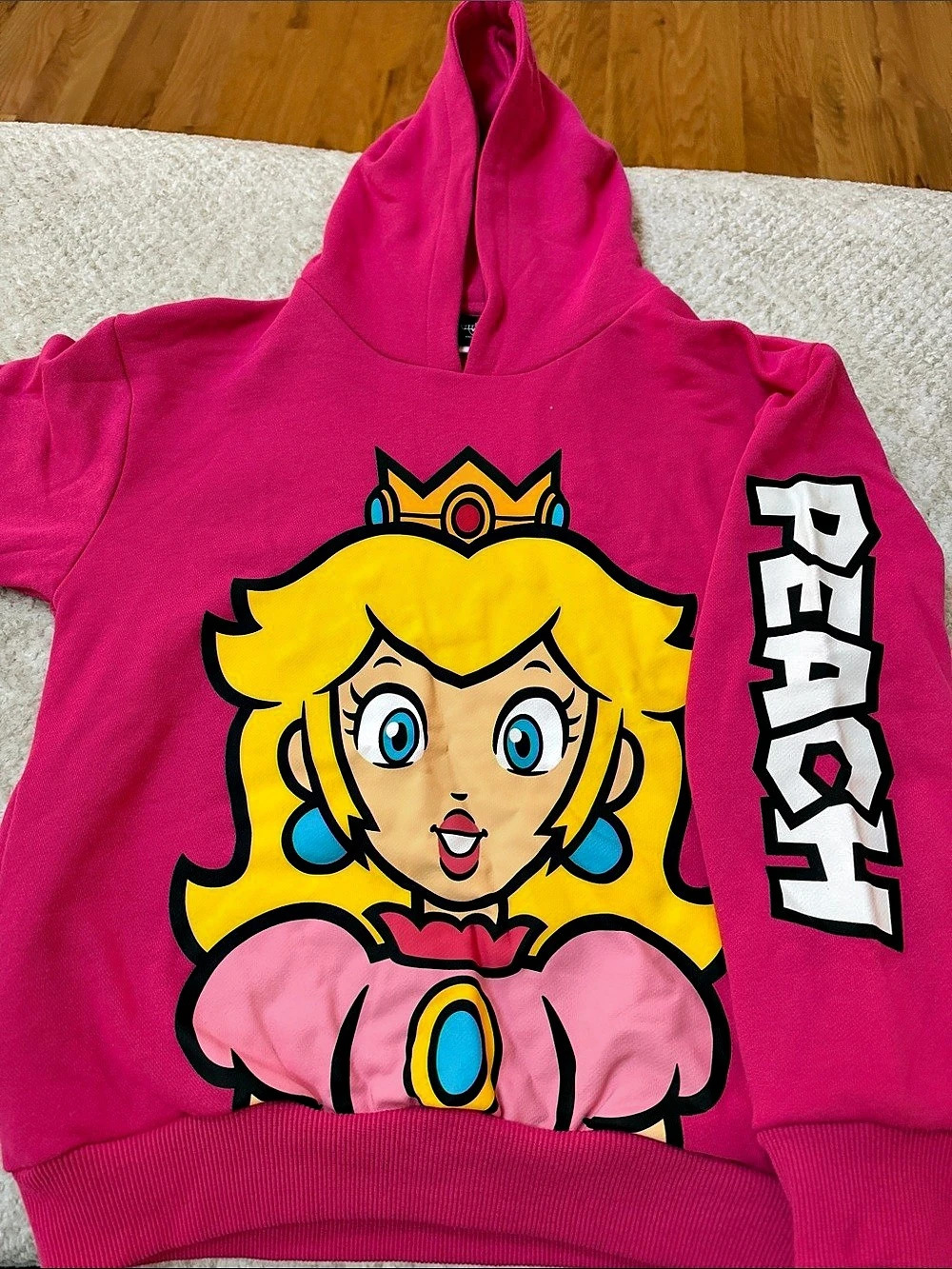 Universal Princess Peach Pullover Hoodie Girls Medium NWT